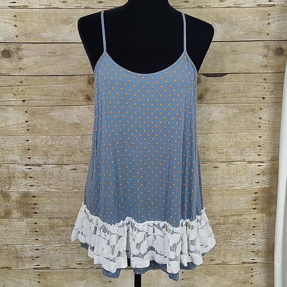 Matilda Jane Polka Dot Lace Trim Tank Top